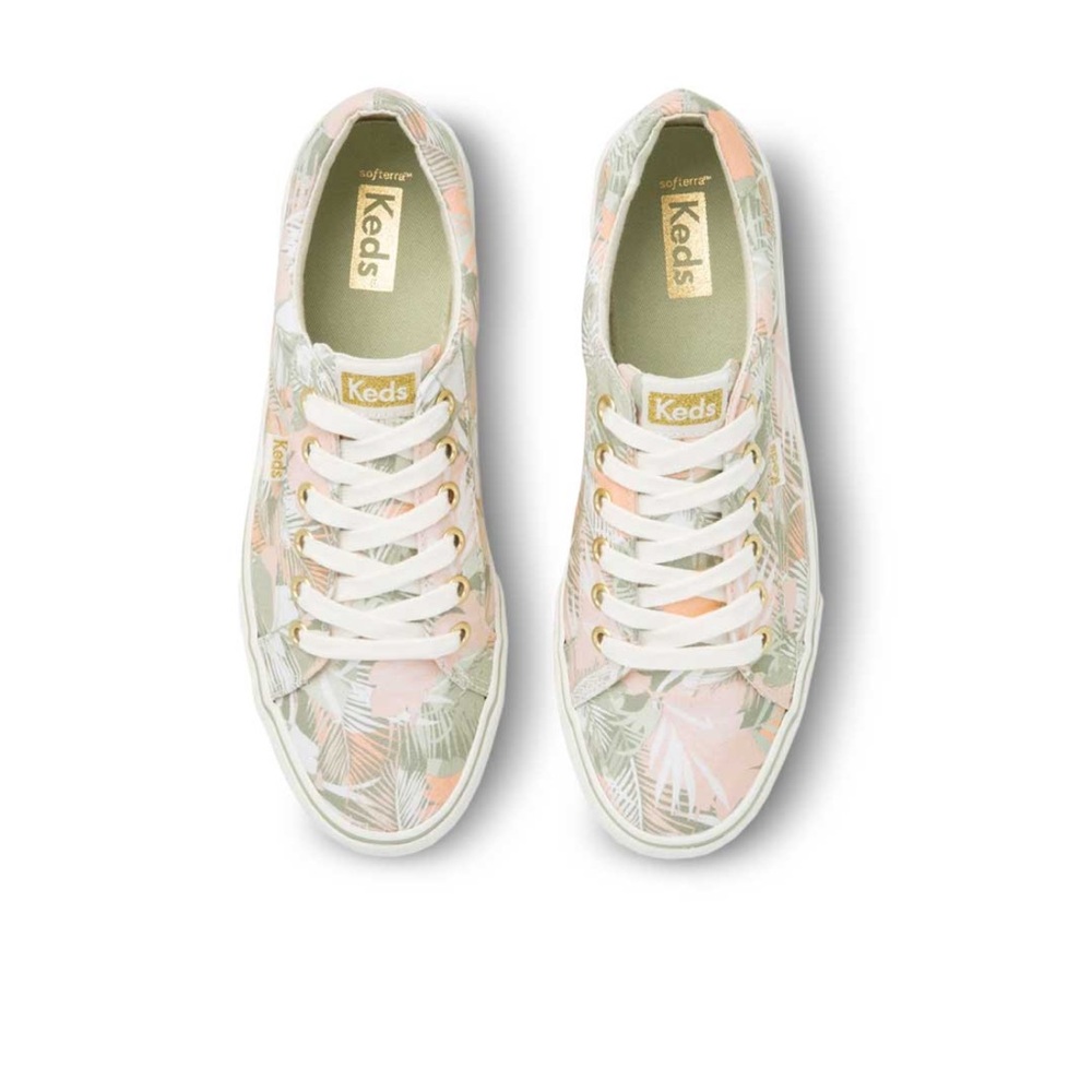 Brand New with Tags Keds Women's Leafy Print Sneakers - Green and Pink